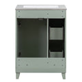 24 Inch Bathroom Vanity Cabinet With Ceramic Sink, 2 Drawers, 1 Door Green Bathroom Solid Wood Mdf