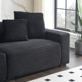 104.72 Inch 4 Seat Large Sofa With 4 Throw Pillows, Living Room Sofa In Black Corduroy Fabric Comfort Black Corduroy 3 Seat
