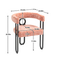 Coolmore Contemporary Designed Velvet Fabric Upholstered Accent Dining Chair Barrel Side Chairs Kitchen Armchair For Living Room Set Of 2 Pink Linen Pink Dining Room Foam Chenille