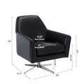 Paulina Black Leather Gel Swivel Armchair Black Foam Faux Leather