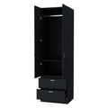 Black 2 Door 2 Drawer Wardrobe Black Bedroom Melamine