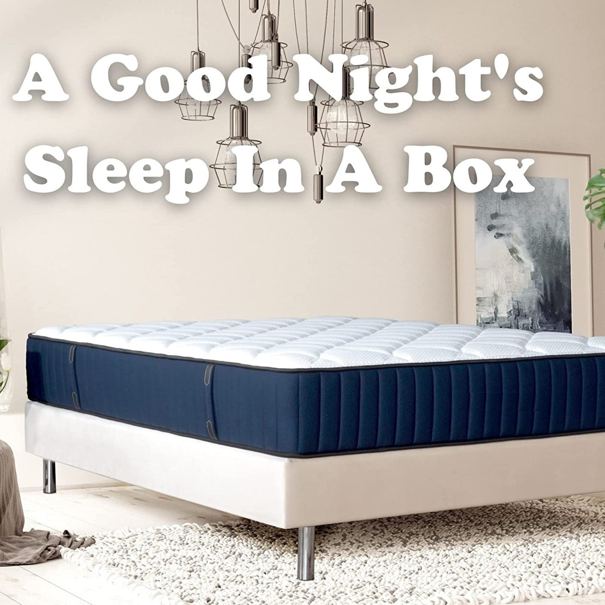 Twin Xl Size Serenity 12" Medium Tight Top Cooling Gel Memory Edge Support Pocket Spring Premium Hybrid Mattress White Black Blue Polyester Foam Spring Twin Xl