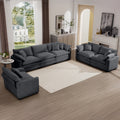 3 Piece Sectional Sofa Oversized Sectional Sofa Comfortable Sectional Sofaone Single Sectional Sofa, One 2 Seater Sofas, One 3 Seater Sofas Grey Corduroy Deep Seat Sofa Grey Corduroy 6 Seat