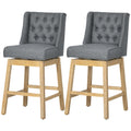 Homcom Bar Height Bar Stools Set Of 2, 180 Degree Swivel Barstools, 30