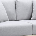 Mico 57 Inch Modern Loveseat, Usb Ports And Side Pocket, Light Gray Fabric Gray Solid Wood 2 Seat