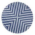 French Bistro Table - White Blue Rattan