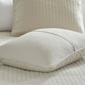 3 Piece Quilt Set Cream Full Queen Full Cream Cotton