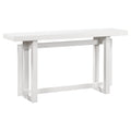 Contemporary Console Table With Wood Top, Extra Long Entryway Table For Entryway, Hallway, Living Room, Foyer, Corridor White Solid Wood Mdf