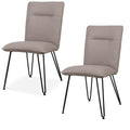 Faux Leather Upholstered Metal Chair With Hairpin Style Legs, Set Of 2, Black And Beige Beige Black Metal