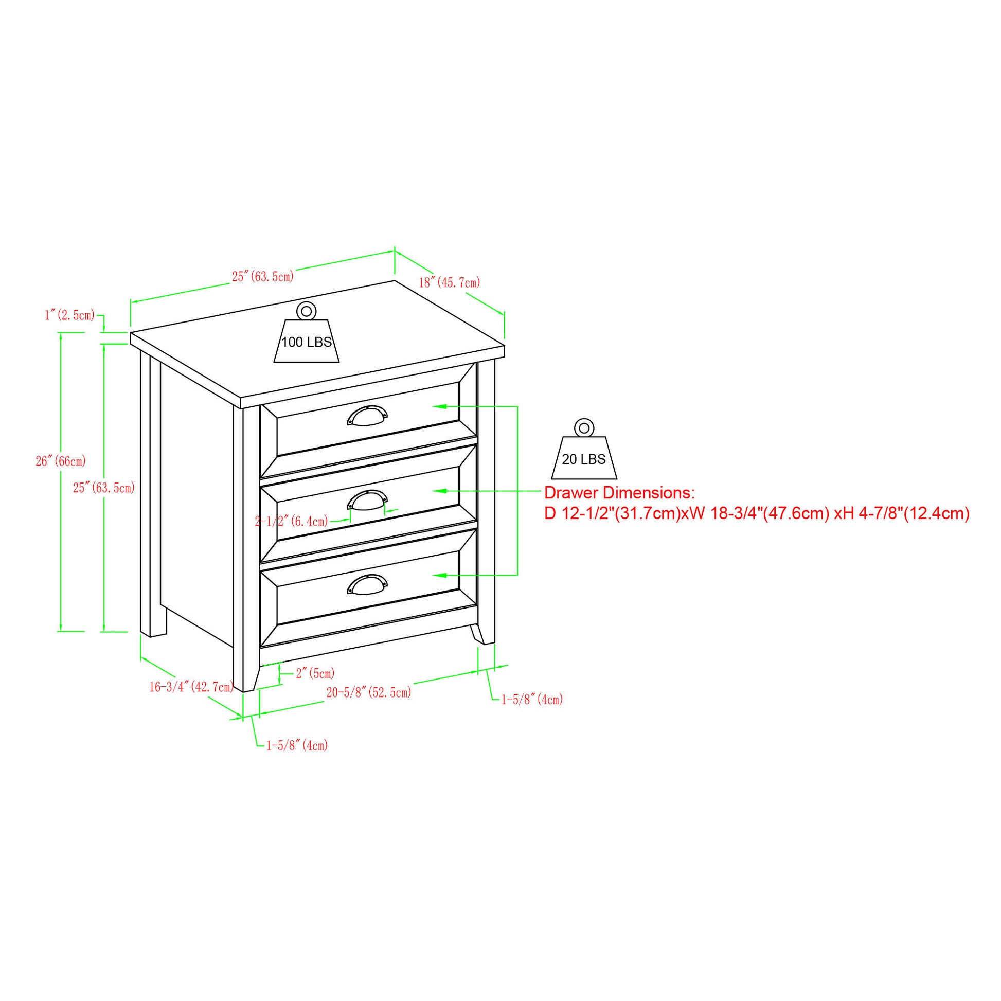 Transitional Farmhouse Framed 3 Drawer Nightstand With Cup Handles Grey Wash Gray Wash Mdf