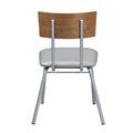 Grey And Oak Side Chair With Padded Seat Set Of 2 Solid Grey Silver Dining Room Side Chair Solid Back Set Of 2 Wood Metal