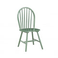 Irvin 18 Inch Modern Dining Chairs, Round Spindle Backs, Set Of 2, Green Green Solid Wood