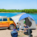 Outsunny Suv Tent, 2000Mm Waterproof Truck Tent With 3 Doors And Mesh Window, For 5 6 Person Camping Outdoor Travel, 7.5' L X 6.9' W X 6.9' H, Gray And Blue Grey Blue Polyester