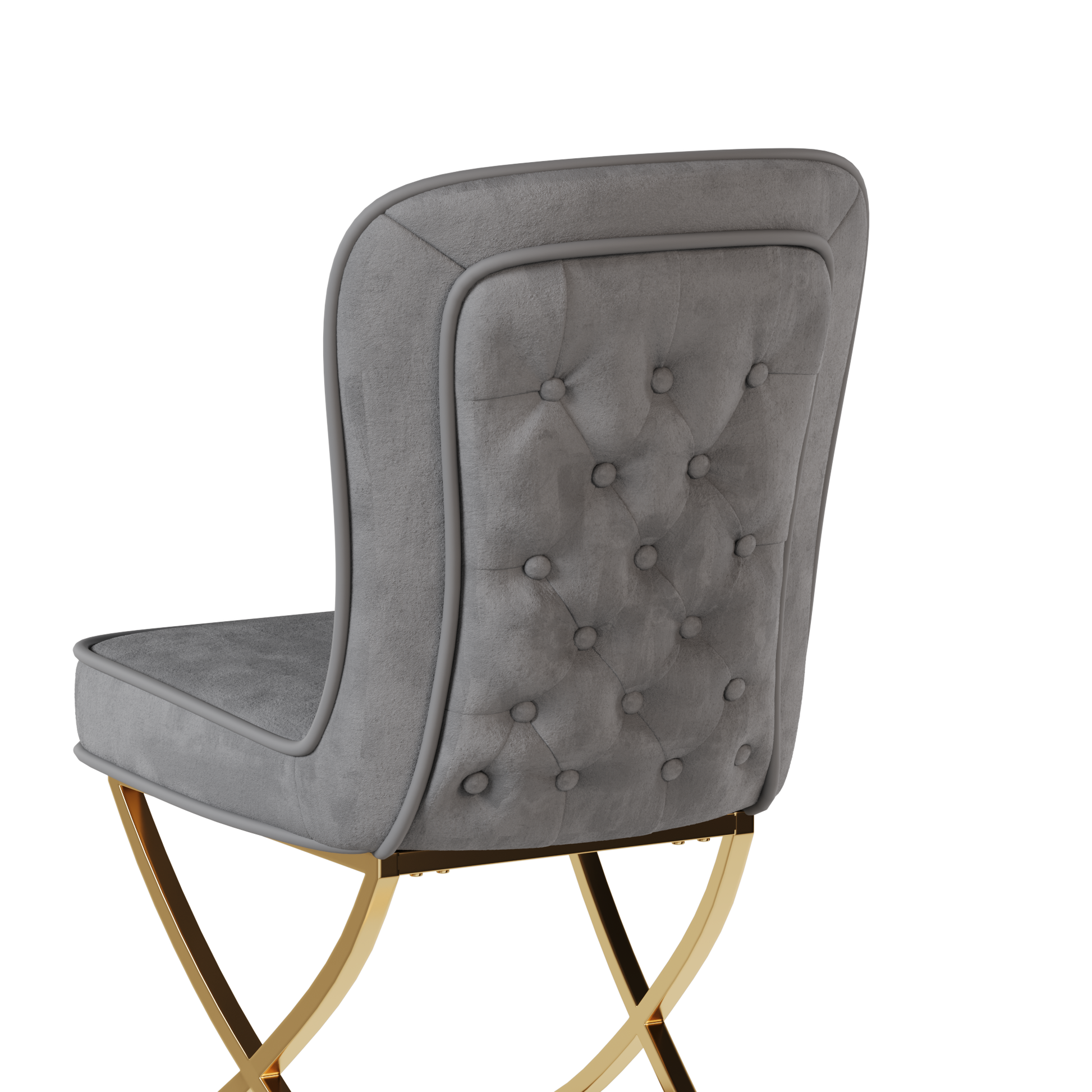 Dining Chair Set Of 2, Grey Velvet Backrest And Golden Metal Legs.For Modern Kitchen Dining Room Chair For Kitchen Living Modern Decorative Leisure Chairs Office Chairs Grey Dining Room Modern Foam Velvet