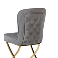 Dining Chair Set Of 4, Grey Velvet Backrest And Golden Metal Legs.For Modern Kitchen Dining Room Chair For Kitchen Living Modern Decorative Leisure Chairs Office Chairs Grey Foam Velvet