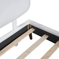 Full Size Upholstered Platform Bed With Sheep Shaped Headboard, White Full White Plywood