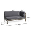 Brava X Back Left Corner Bench, Dark Grey Dark Grey Acacia Wood