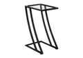 Accent Table, C Shaped, End, Side, Snack, Living Room, Bedroom, Tempered Glass, Black Metal, Contemporary, Modern Black Metal