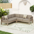 Cape Coral Outdoor Aluminum Sectional Sofa Set Khaki Aluminium