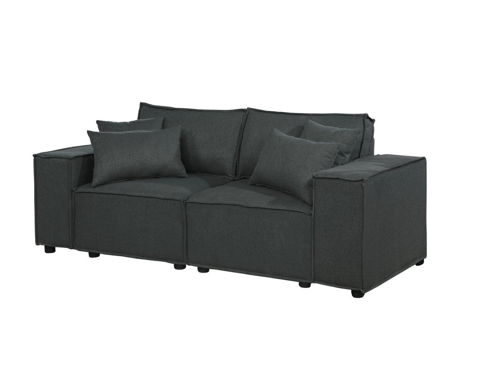 Elson 76" Loveseat In Dark Gray Linen Dark Gray Linen