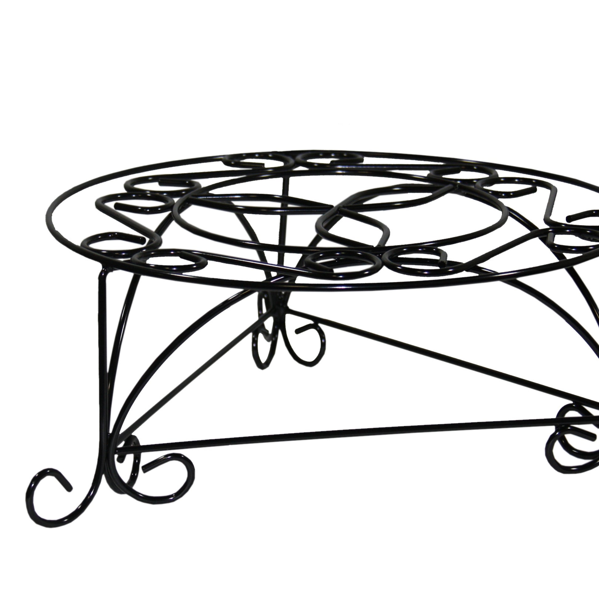 6.25" H Mosaic Cast Metal Black Gold Plant Stand Multicolor Metal