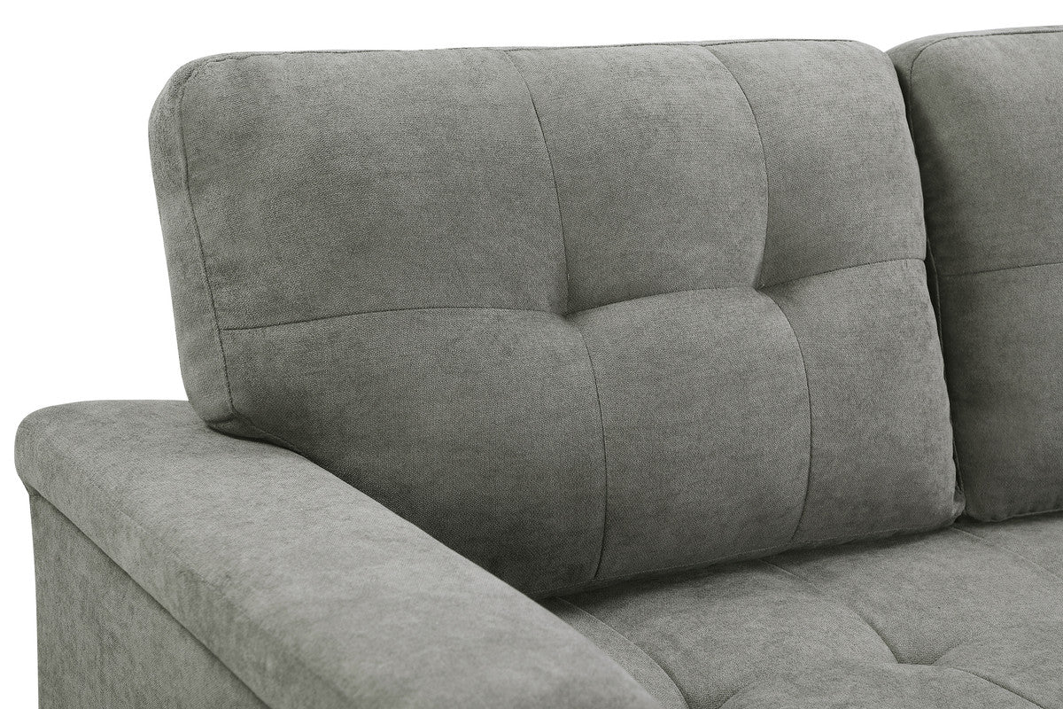 Connor 84" Light Gray Fabric Reversible Sectional Sleeper Sofa Chaise With Storage Light Gray Fabric