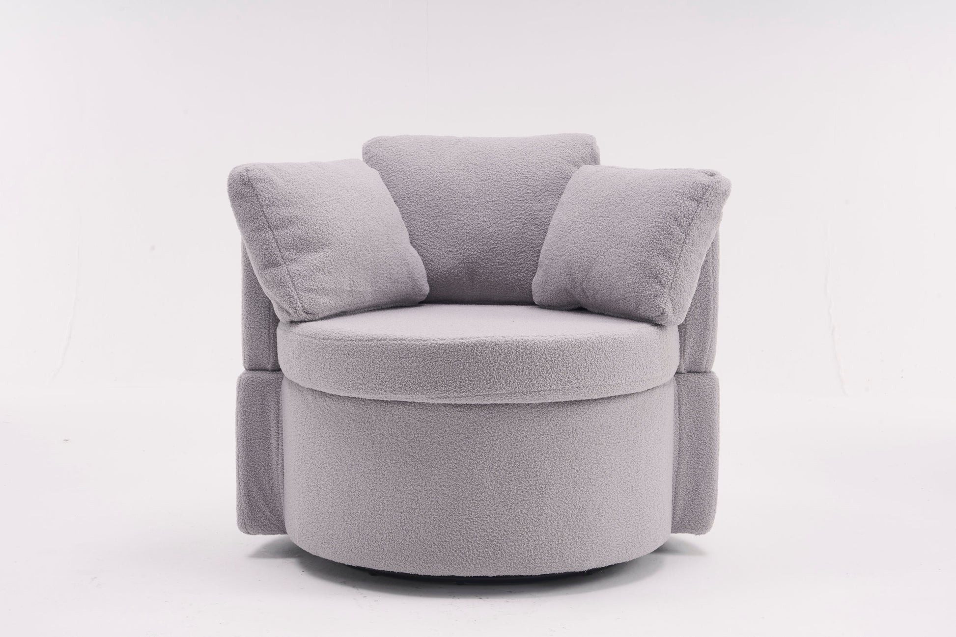 029 Teddy Fabric Swivel And Storage Chair With Back Cushion For Living Room,Light Gray Light Gray Primary Living Space Modern Foam Teddy