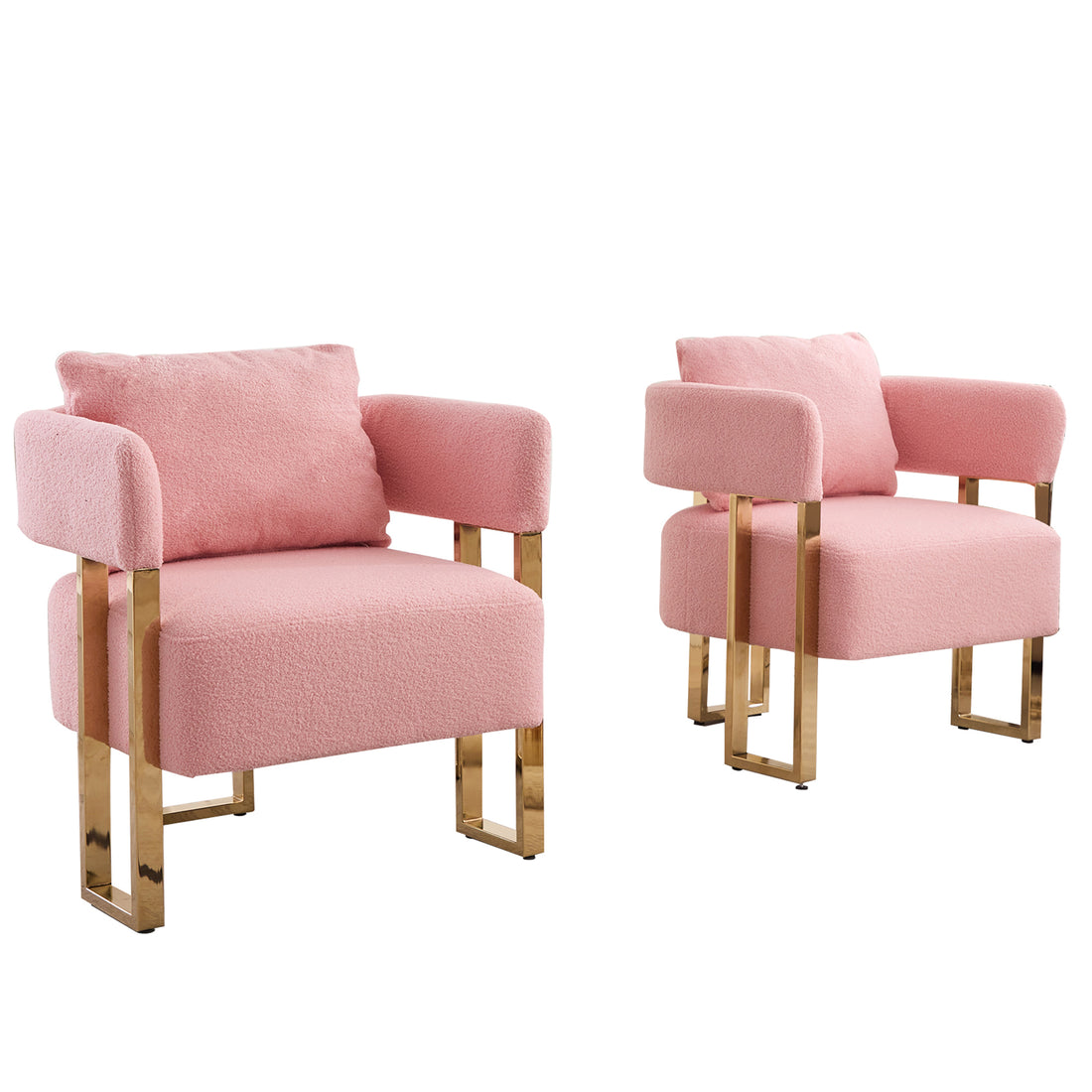 Ts Teddy Velvet Upholstered Metal Foot Sofas Pink Teddy 1 Seat