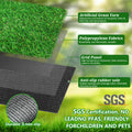 4Ftx10Ft Outdoor Artificial Grass Runner Rug, Thick Realistic Fake Grass Roll Decor Patio Balcony Garden Lawn, Dog Pets Turf Drain Mat, 1.38