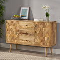 3 Drawer Sideboard With 2 Door Kd Legs Natural Wood