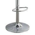 Adjustable Barstool With Round Seat And Stalk Support, Set Of 2, Gray Gray Fabric Metal