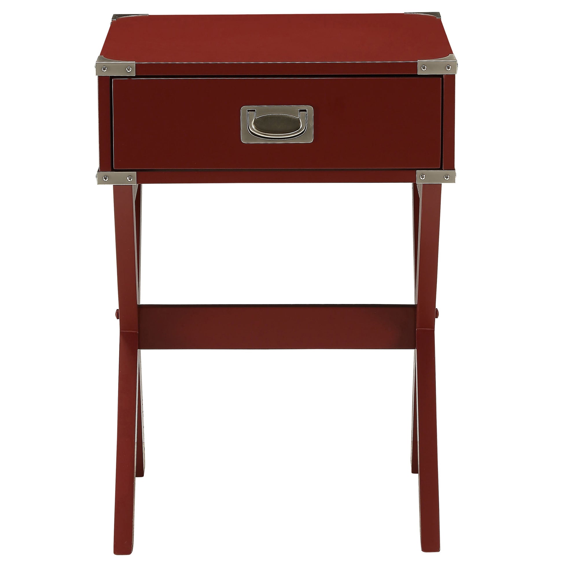 Red 1 Drawer End Table Red Primary Living Space Contemporary Drawers Rectangular Wood