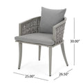 Pebble Chair Grey Pe Rattan Iron Waterproof Fabric