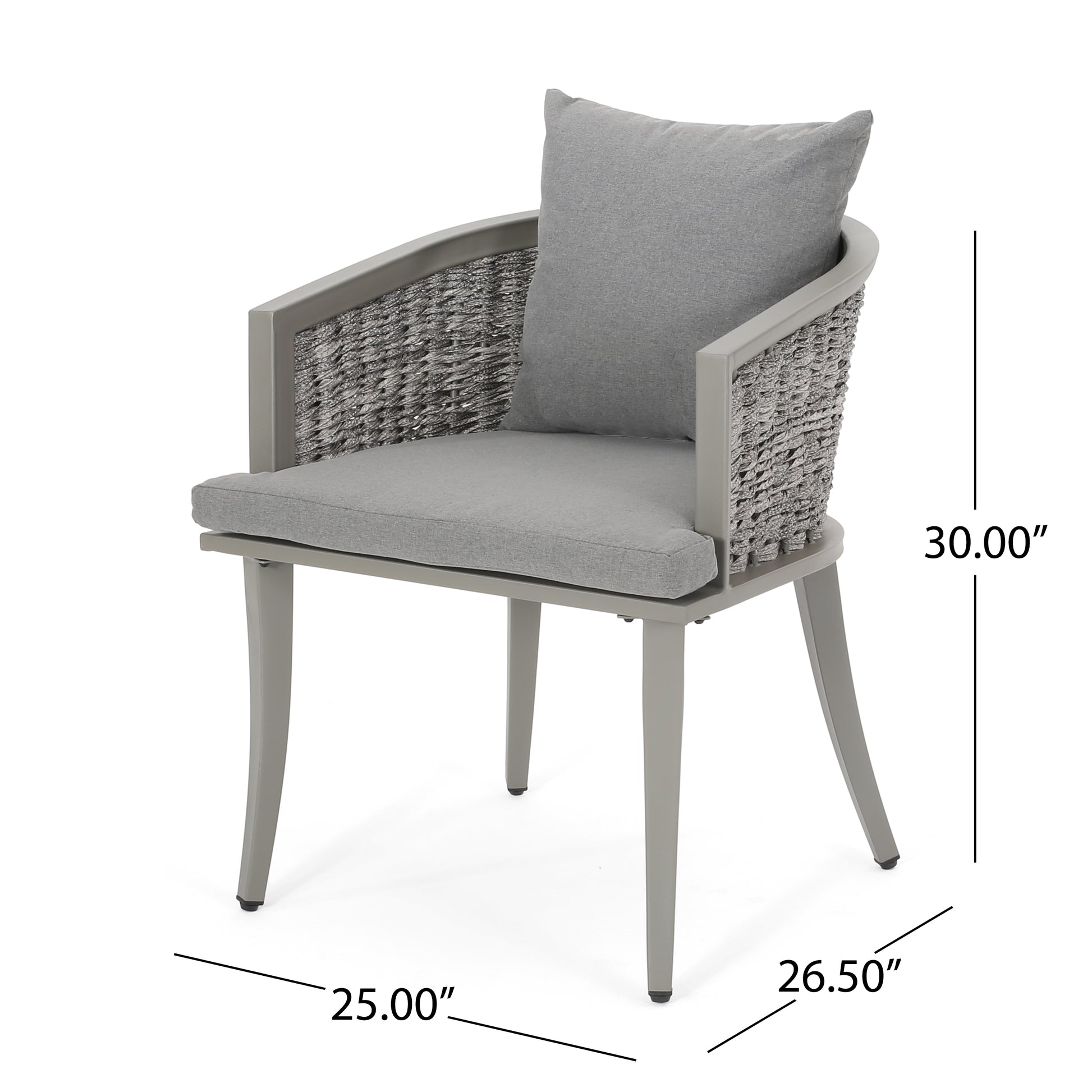 Pebble Chair Grey Pe Rattan Iron Waterproof Fabric