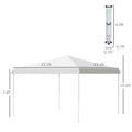 Outsunny 13' X 13' Pop Up Canopy Tent, Instant Sun Shelter, Tents For Parties, Height Adjustable, With Wheeled Carry Bag For Outdoor, Garden, Patio, Parties, White White Steel