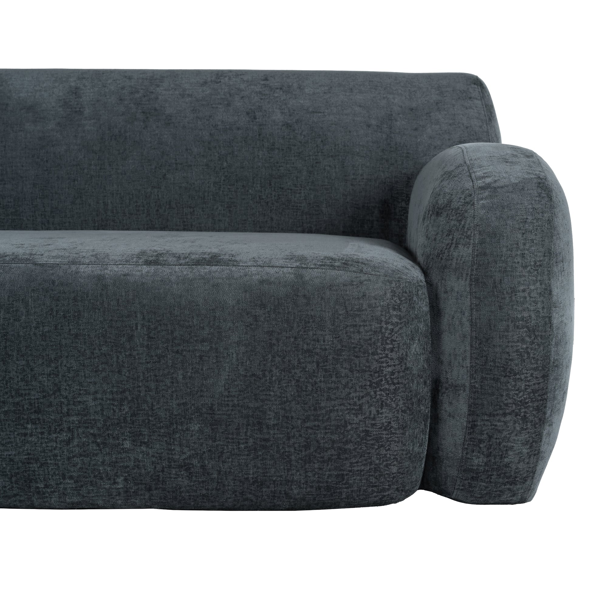 81.5'' Minimalist Curved Upholstered Sofa, 3 Seat Modular Casual Sofa For Living Room, Bedroom, And Apartments Gray Polyester 3 Seat