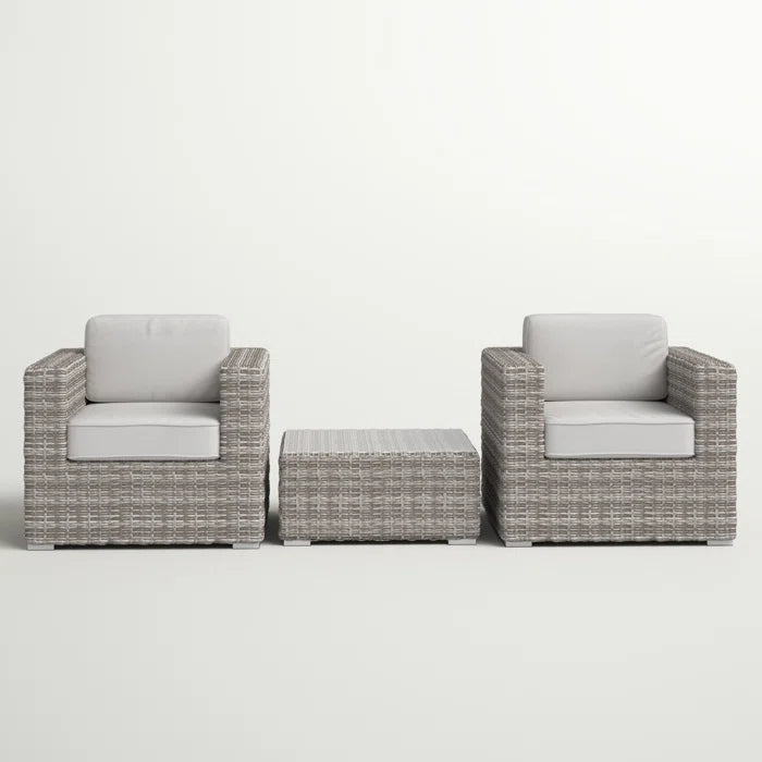 Fully Assembled Rattan Wicker 2 Person Seating Set With Cushions Gray,Grey Mix Wicker