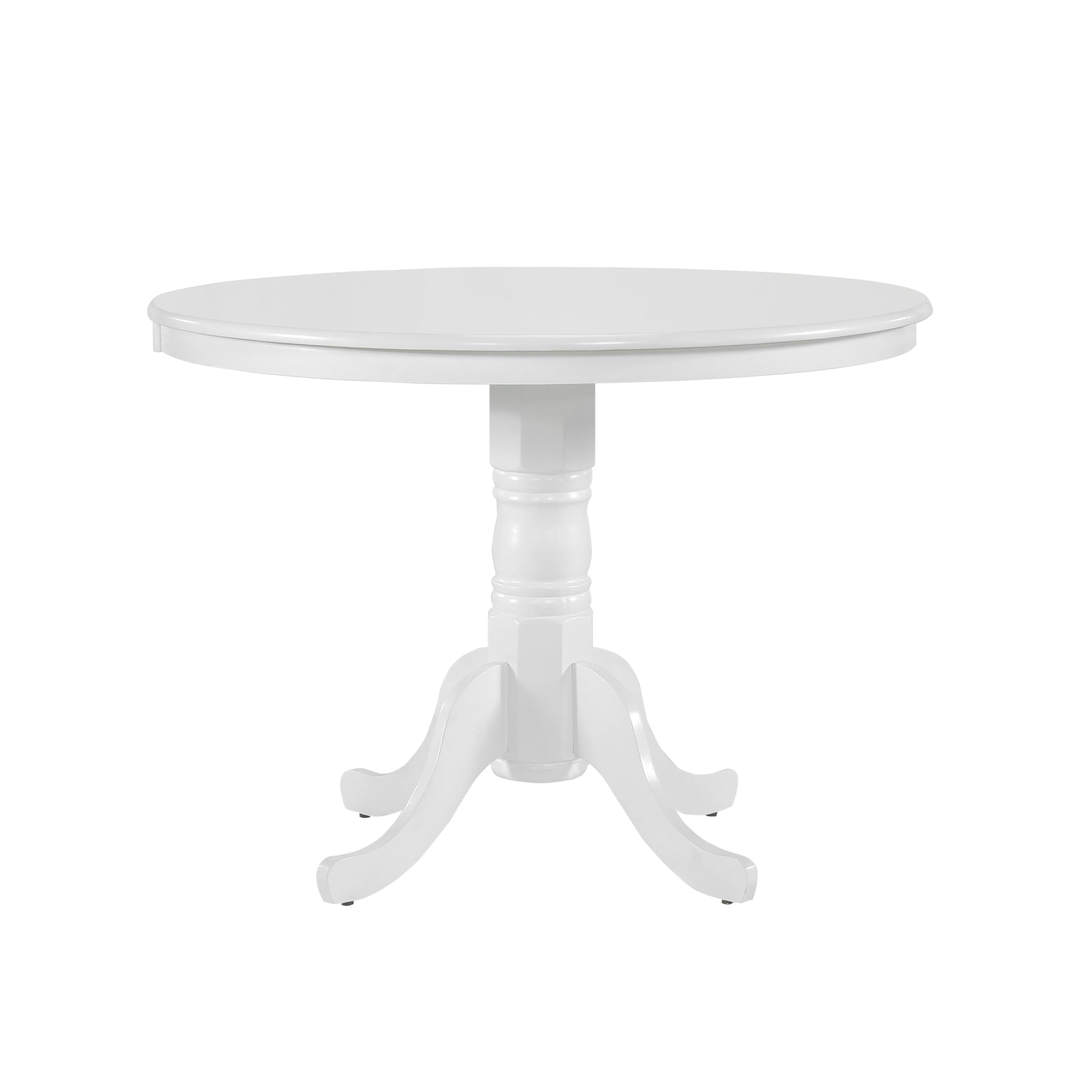 White Finish Round Dining Table 1Pc Farmhouse Style Wooden Furniture Casual Dining Kitchen Breakfast Nook White Seats 4 Dining Room Casual,Farmhouse Kitchen & Dining Tables Round Wood Pedestal