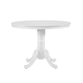 White Finish Round Dining Table 1Pc Farmhouse Style Wooden Furniture Casual Dining Kitchen Breakfast Nook White Seats 4 Dining Room Casual,Farmhouse Kitchen & Dining Tables Round Wood Pedestal