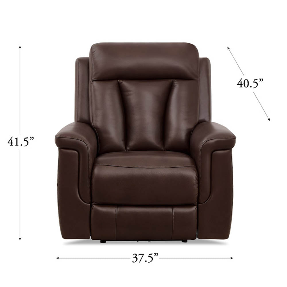 Rhapsody Power Zero Gravity Recliner Chestnut Memory Foam Genuine Leather