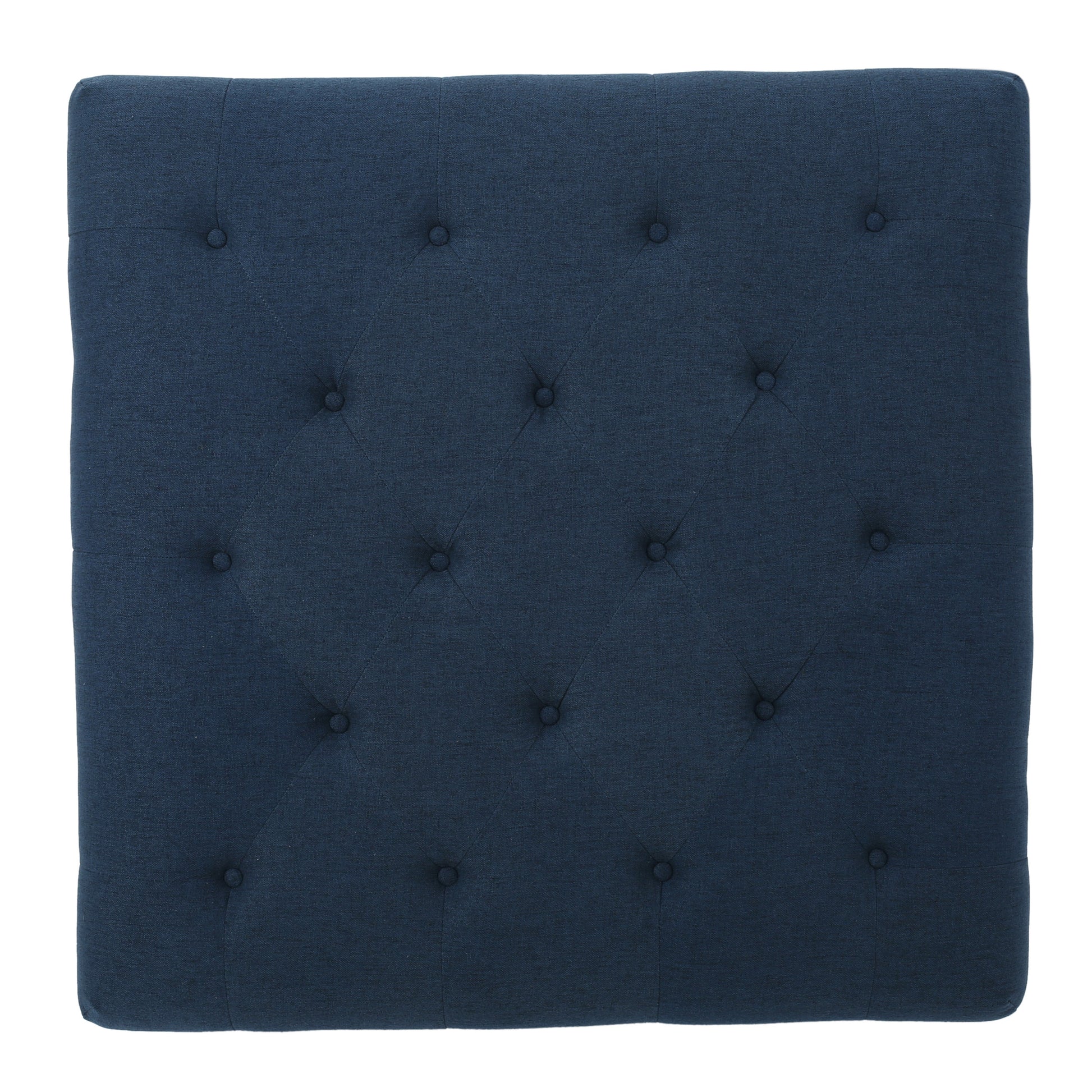 Madrid Kd Tufted Ottoman Navy Blue Fabric