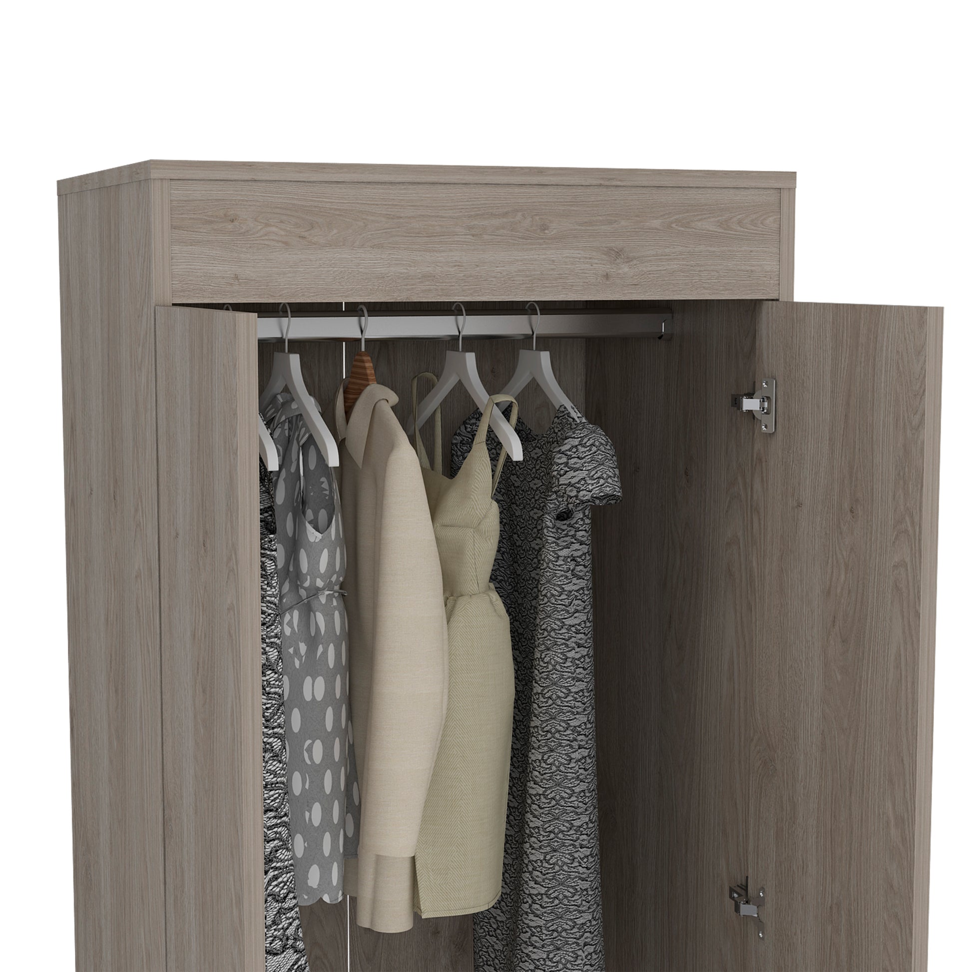 Lisboa 2 Door Armoire Light Gray Light Gray Particle Board