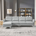 Modern Sofa 3 Seat Couch With Stainless Steel Trim And Metal Legs For Living Room,Gray Gray Foam 3 Seat