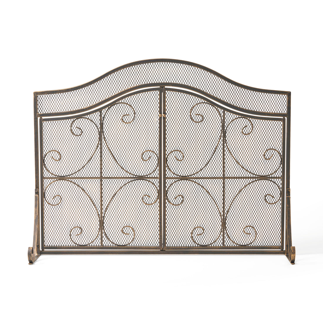 Fire Screen Black Gold Iron