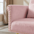 Pink Velvet Armchair With Metal Legs Pink Foam Velvet