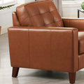 Aiden Leather Chair Brown Memory Foam Genuine Leather