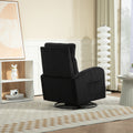 Jiada Upholstered Swivel Glider.Flannel Fabric.Rocking Chair For Nursery In Black.Modern Style One Left Bag Black Primary Living Space Foam Corduroy