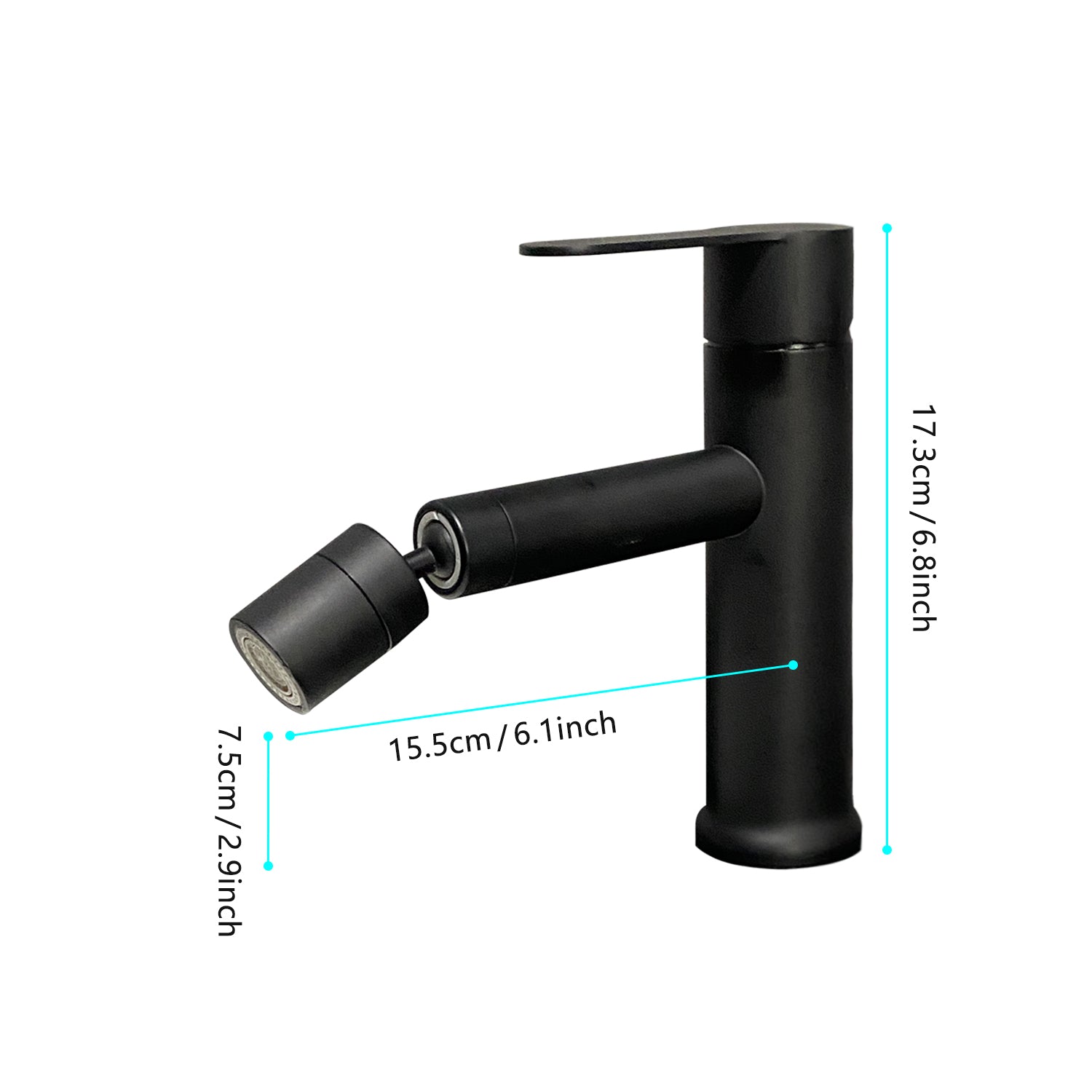 Bathroom Sink Faucet, Single Hole Bathroom Faucet Modern Single Handle Vanity Basin Faucet Matte Black Stainless Steel