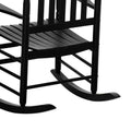 Outsunny Traditional Wooden High Back Rocking Chair For Porch, Indoor Outdoor, Black Black Wood