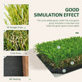 Outsunny 10' X 3' Artificial Turf Grass With Simulated Look & Feel Uv Protection, & Drain Holes For Rain, 1.25